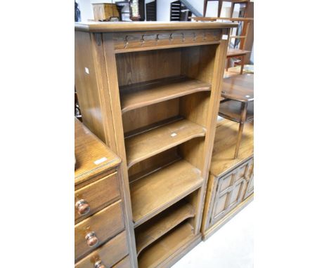 A modern Ercol bookshelf, approx dimensons W64 D34 H155cm