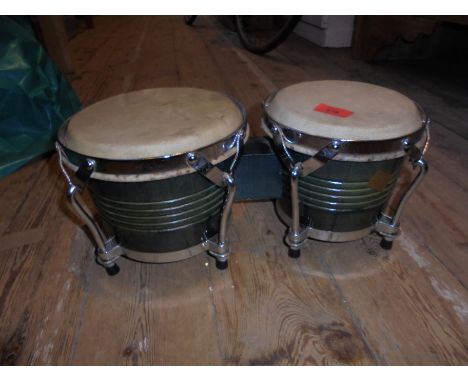 Pair of vintage bongo drums