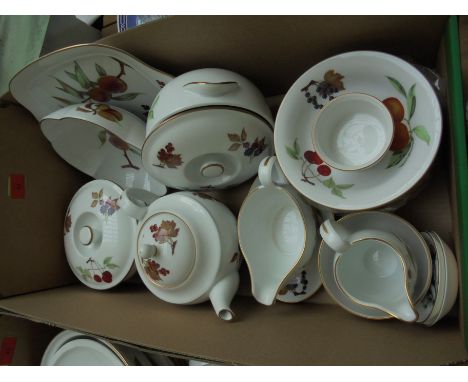 Selection of Royal Worcester Evesham bowls, gravy boats, tureens, tea pot, milk jug etc.