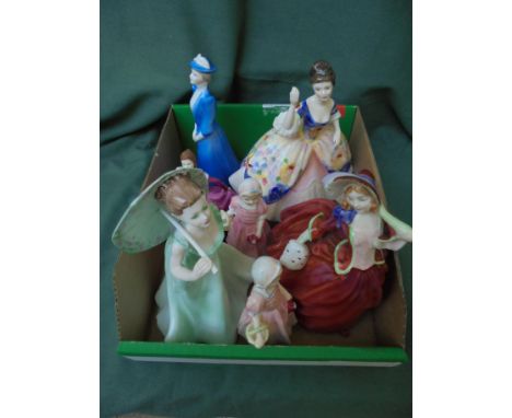 7 Lady figurines by Spode and Royal Doulton