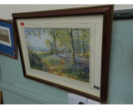 Large print of bluebell wood in frame