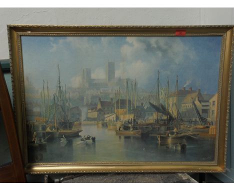 Large print in gold frame of Lincoln Cathedral