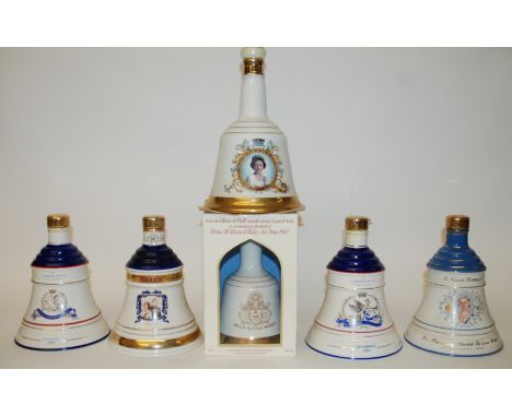 Ten various Bell's decanters including Royal Wedding examples, Golden Beneagles Scoth Whisky in ceramic decanter modelled as 