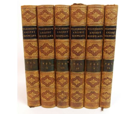 Manners and Customs of The Ancient Egyptians by J.G. Wilkinson 3 volumes, 1838, with numerous plates including folding exampl