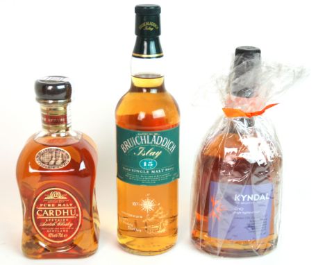 BRUICHLADDICH 15 YEAR OLD Single Islay malt whisky 70cl, 43% volume, Kyndal (Dalmore)12 year old single Highland malt Scotch 