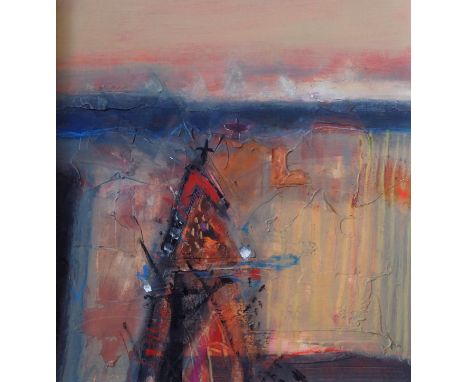 •CHARLES T K MACQUEEN RSW, RGI (Scottish b. 1940) AUTUMN BURNING Mixed media on board, 36 x 34cm (14 x 13 1/2") Signed and ti