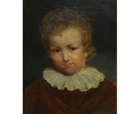 CONTINENTAL SCHOOL (19th Century) PORTRAIT OF A BOY Oil on canvas, 37 x 30.5cm (14 1/2 x 12")