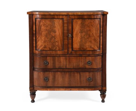 A LATE GEORGE III MAHOGANY AND EBONISED BEDSIDE COMMODE CIRCA 1810 80.5cm high, 69cm wide, 53.5cm deep  Please note, the vend