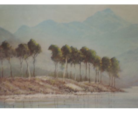 An etching, coloured after, R Hendmansworth, Blea Tarn and The Langdales, signed, 10.5"x12", framed and glazed