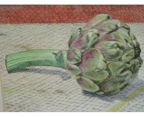 A watercolour and pencil sketch, Tom Dearden, Artichoke, signed and dated 1994, 5"x6.5", framed and glazed