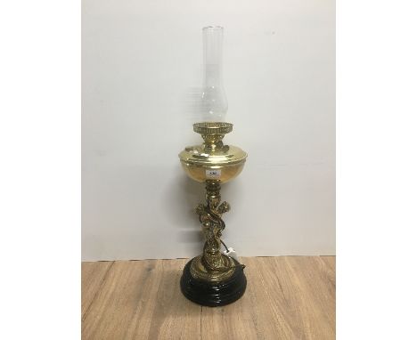ORNATE BRASS ELECTRIC OIL LAMP STYLE LIGHT