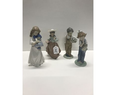 4X NAO FIGURINES "BOY WITH FOOTBALL" ETC