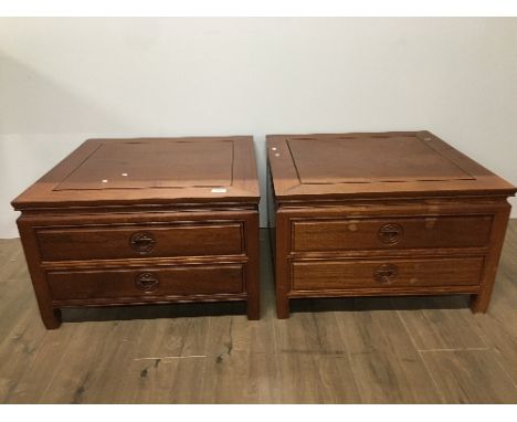 1 PAIR OF CHINESE ROSEWOOD LAMP TABLES IMPORTED FROM HONG KONG