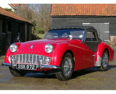 1959 Triumph TR3A- Supplied new to America and repatriated by Murray Scott-Nelson during 1989- Subsequently treated to a phot