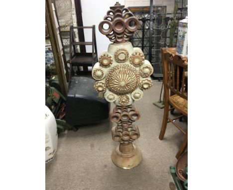 A large Contemporary ceramic lamp by Bernard Rooke . Height 44cm (note the white mark by the signature is paint not damage)