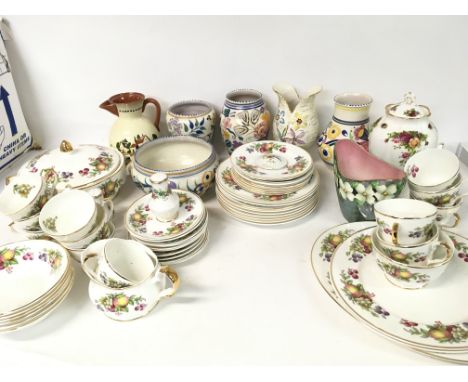 A collection of assorted ceramic ornaments, vases, plates and cups. Makers include Salisbury, Arden etc