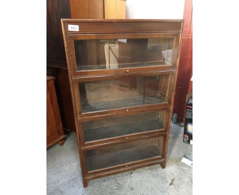  Sale Item:    4 DOOR OAK STACKING BOOKCASE   Vat Status:   No Vat   Buyers Premium:  This lot is subject to a Buyers Premium