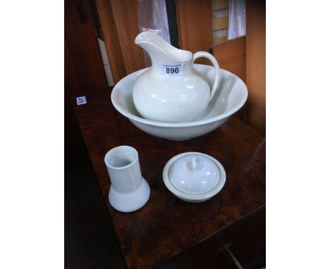  Sale Item:    WHITE WASH BOWL JUG ETC (AF)   Vat Status:   No Vat   Buyers Premium:  This lot is subject to a Buyers Premium