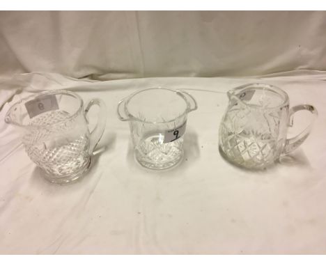  Sale Item:    2 CRYSTAL JUGS (1 WATERFORD) &amp; ICE BUCKET  Vat Status:   No Vat   Buyers Premium:  This lot is subject to 