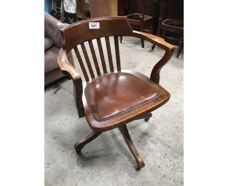  Sale Item:    OAK OFFICE CHAIR (AF)   Vat Status:   No Vat   Buyers Premium:  This lot is subject to a Buyers Premium of 15%