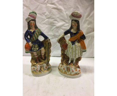  Sale Item:    PAIR STAFFORDSHIRE FIGURES   Vat Status:   No Vat   Buyers Premium:  This lot is subject to a Buyers Premium o