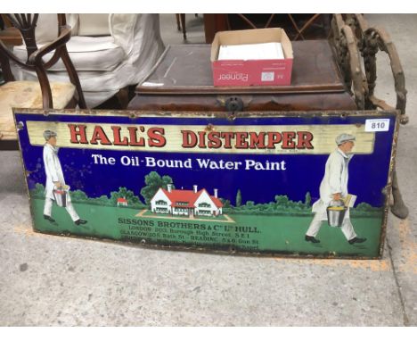  Sale Item:    HALLS DISTEMPER ENAMEL SIGN (AF)   Vat Status:   No Vat   Buyers Premium:  This lot is subject to a Buyers Pre