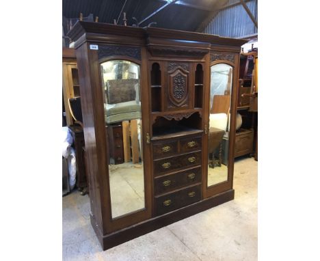  Sale Item:    MAHOGANY 3 PCE WARDROBE (AF)   Vat Status:   No Vat   Buyers Premium:  This lot is subject to a Buyers Premium