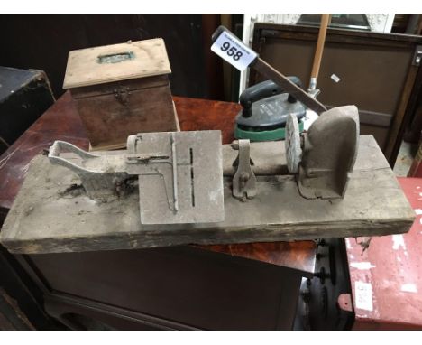  Sale Item:    IRON LATHE &amp; BOX (AF)   Vat Status:   No Vat   Buyers Premium:  This lot is subject to a Buyers Premium of