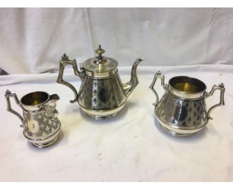  Sale Item:    3 PCE E P TEA SERVICE   Vat Status:   No Vat   Buyers Premium:  This lot is subject to a Buyers Premium of 15%