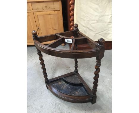  Sale Item:    OAK CORNER STICK STAND   Vat Status:   No Vat   Buyers Premium:  This lot is subject to a Buyers Premium of 15