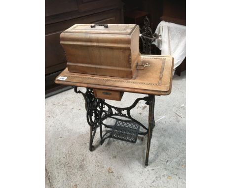  Sale Item:    INLAID SEWING MACHINE (AF)   Vat Status:   No Vat   Buyers Premium:  This lot is subject to a Buyers Premium o