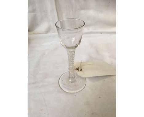 Sale Item:    CORDIAL TWIST GLASS - SLIGHT CHIP TO BASE (AF)  Vat Status:   No Vat   Buyers Premium:  This lot is subject to