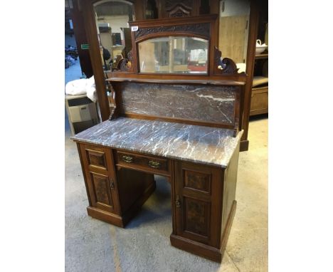  Sale Item:    MAHOGANY MARBLE TOP WASHSTAND (AF)  Vat Status:   No Vat   Buyers Premium:  This lot is subject to a Buyers Pr