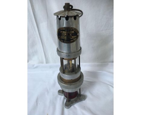  Sale Item:    SPIRAL ARM TYPE S MINERS LAMP   Vat Status:   No Vat   Buyers Premium:  This lot is subject to a Buyers Premiu