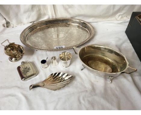  Sale Item:    SILVER PLATED TRAY &amp; PLATED ITEMS  Vat Status:   No Vat   Buyers Premium:  This lot is subject to a Buyers
