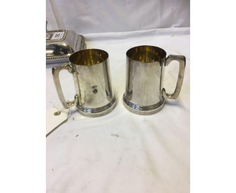  Sale Item:    2 E P TANKARDS   Vat Status:   No Vat   Buyers Premium:  This lot is subject to a Buyers Premium of 15% + Vat 
