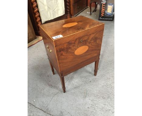  Sale Item:    MAHOGANY INLAID WINE COOLER (AF)   Vat Status:   No Vat   Buyers Premium:  This lot is subject to a Buyers Pre