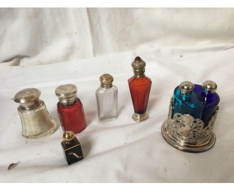  Sale Item:    BOX SILVER &amp; PLATED PERFUME BOTTLES  Vat Status:   No Vat   Buyers Premium:  This lot is subject to a Buye