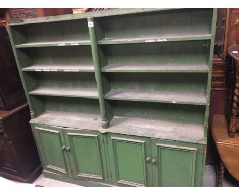  Sale Item:    GREEN PAINTED SHELF UNIT (AF)   Vat Status:   No Vat   Buyers Premium:  This lot is subject to a Buyers Premiu