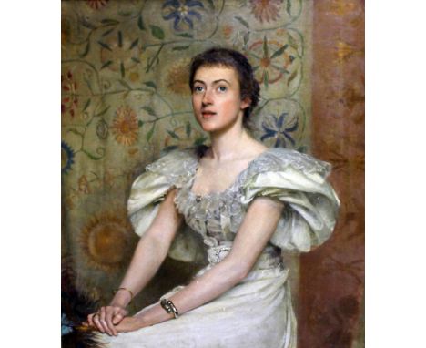 19th Century three quarter length portrait depicting Constance Demain Saunders daughter of Henry Wilson Demain Saunders and M