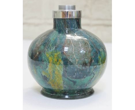 A WMF Ikora glass lamp base, height 16cm. CONDITION REPORT - missing electrical fitting, no damage/repair.