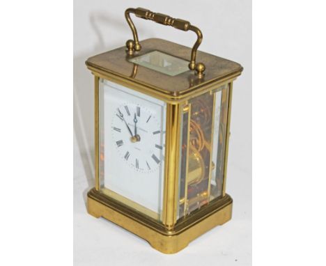 A Swiss made Mathew Norman London striking brass carriage clock. H18cm CONDITION REPORT - very good, appears in full working 