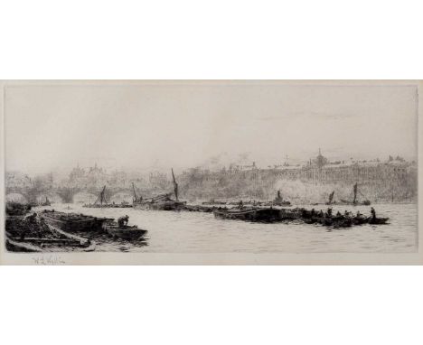 William Lionel Wyllie (1851-1931)
 The Thames
signed (in the margin) 
etching