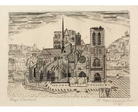 Roger Vieillard (1907-1989)
Notre Dame de Paris
21/75, signed, titled, and numbered in pencil (in the margin)
etching
17 x 22