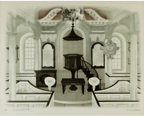David Gentleman (b.1930) 
St James Goose Greek
52/100, signed and numbered in pencil
lithograph
55 x 67cm. 
 
 