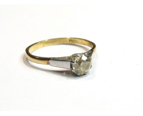 An 18ct gold diamond solitaire ring, size R, approximately 0.50ct diamond, 2.5g total weight