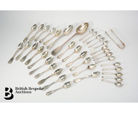 Five sterling silver Tiffany & Co teaspoons, with bright-cut decoration; four silver coffee spoons, with bright-cut decoratio