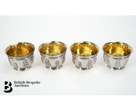 Four 19th century silver gilt salts, London hallmark, dated 1898/99, mm&nbsp;Holland, Aldwinckle &amp; Slater (TS, WS, HH), a