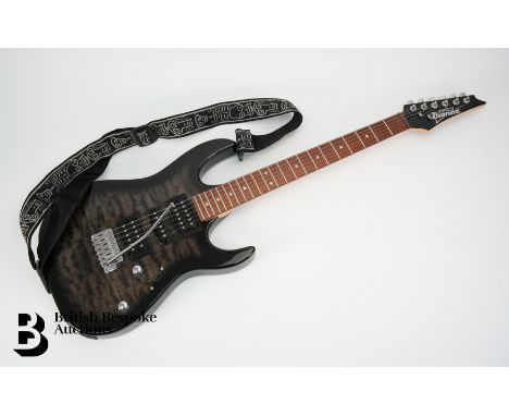 Ibanez GIO electric guitar, black finish rosewood effect fingerboard, serial nr 5N220701961, with a shoulder strap, complete 