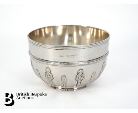 A Victorian silver bowl, London 1890, marks rubbed. Measures approx. 11cms d, weight approx. 182 gms.